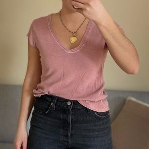 Free People V Neck Tee